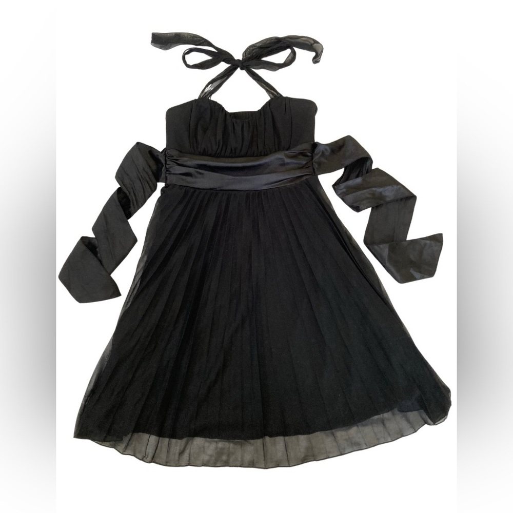 Little Black Dress, Size M, Halter tie, Sleeveless, Formal cocktail, Ribbon tie